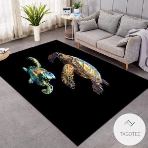 3D Printed Vivid Sea Turtle Marine Creature Rug Living Room Carpet