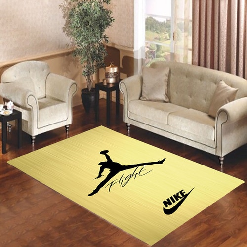 Air Jordan Flight Signature Nike Gold Living Room Carpet Rugs Air Jordan Flight Signature Nike Gold Living Room Carpet Rugs