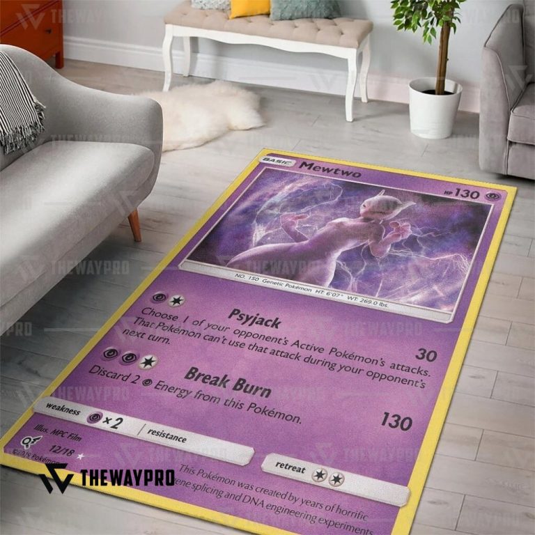 Anime-Pokemon-Detective-Pikachu-Rare-Holo-Mewtwo-Rug-1
