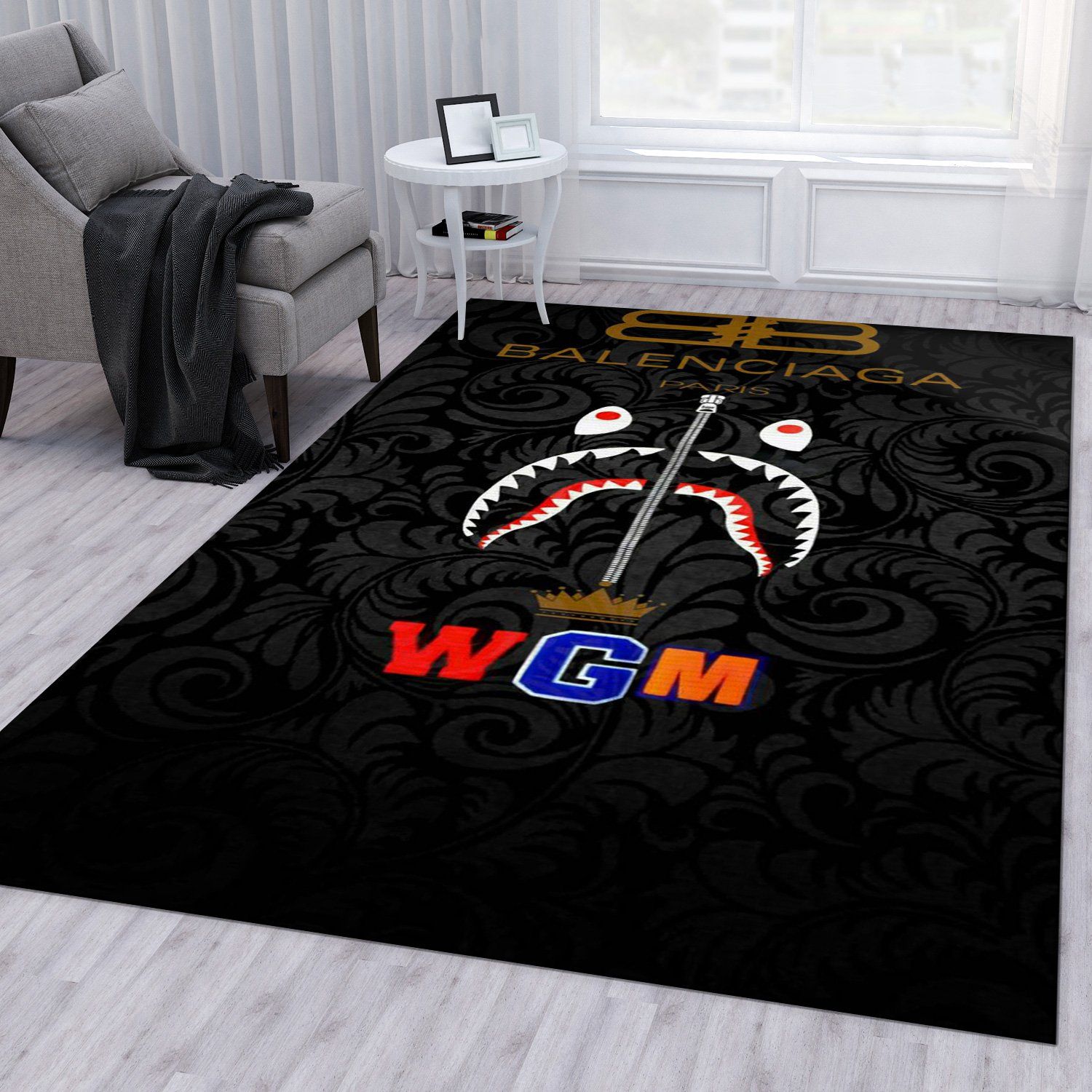 Balenciaga Shark Area Rug Bedroom Rug Christmas Gift Us Decor Balenciaga Shark Area Rug Bedroom Rug Christmas Gift Us Decor