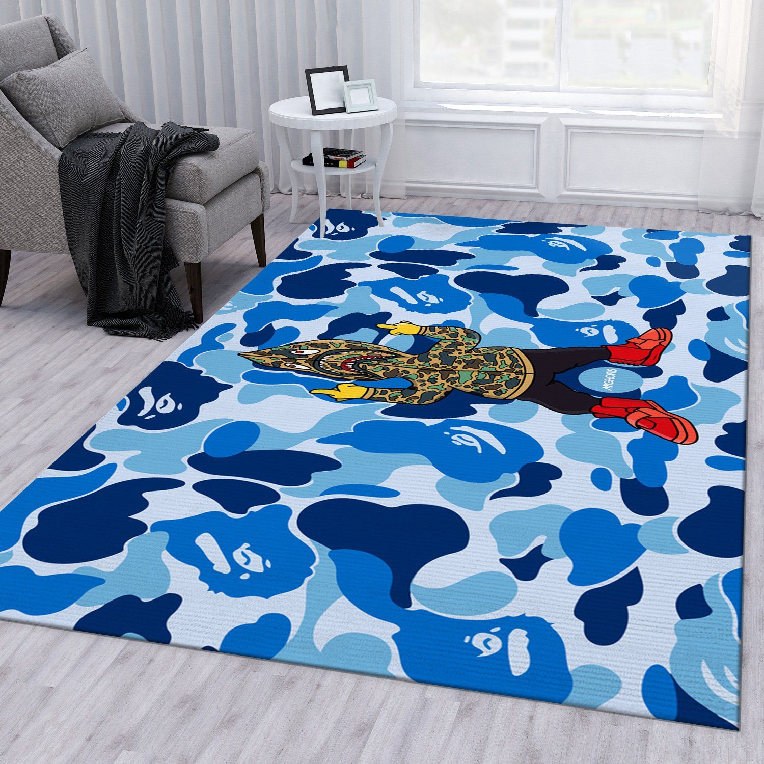 Bape Shark Area Rug For Christmas Bedroom Rug Us Gift Decor Bape Shark Area Rug For Christmas Bedroom Rug Us Gift Decor