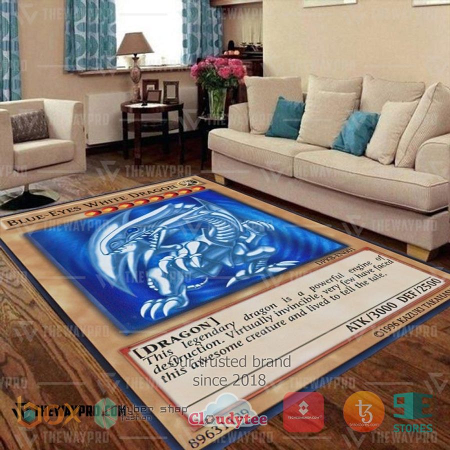 Blue Eyes White Dragon Card Rug - Hundred million dollar smile bro