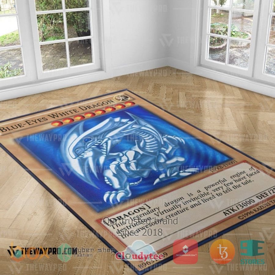 Blue Eyes White Dragon Card Rug Blue Eyes White Dragon Card Rug