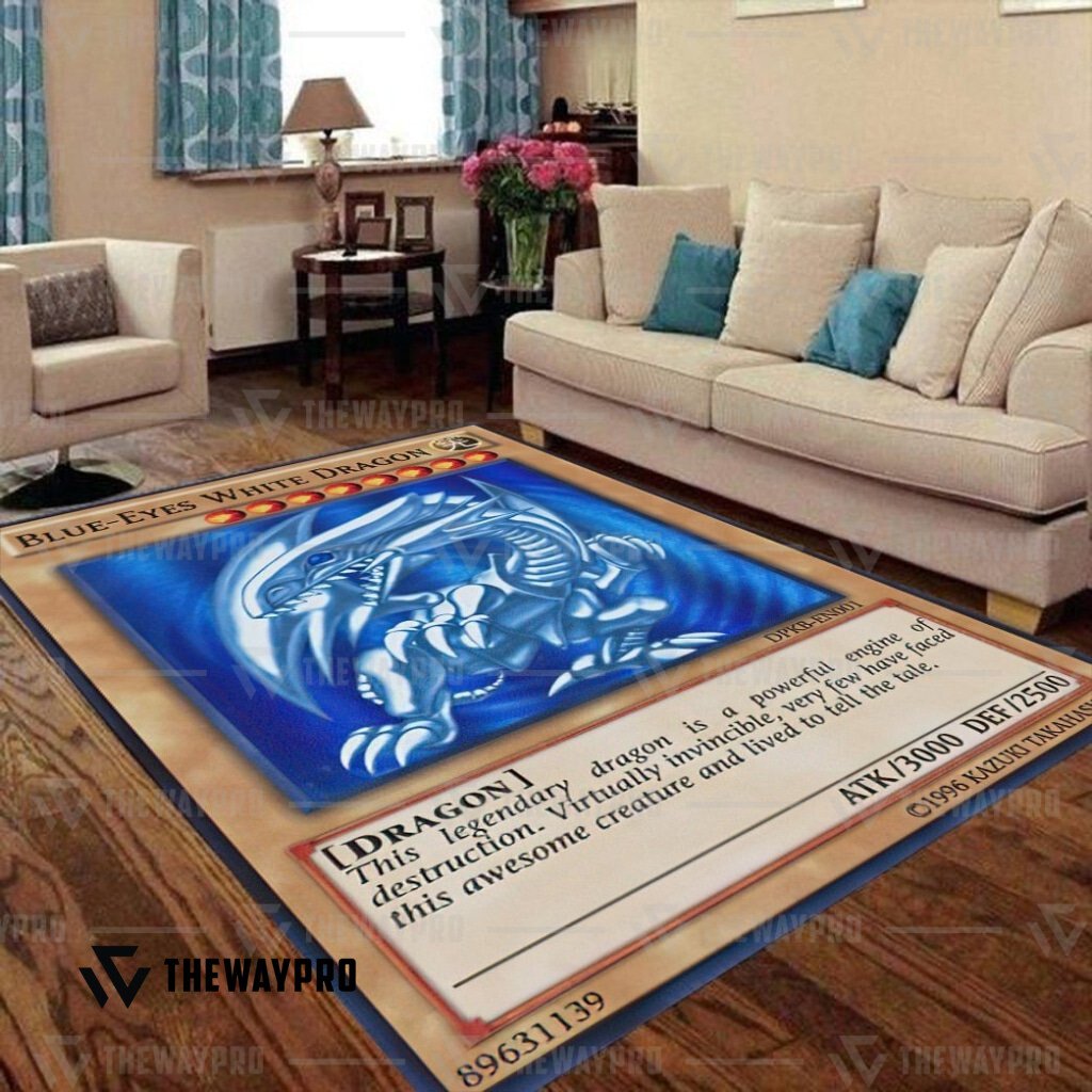 Blue Eyes White Dragon Carpet Rug Blue Eyes White Dragon Carpet Rug