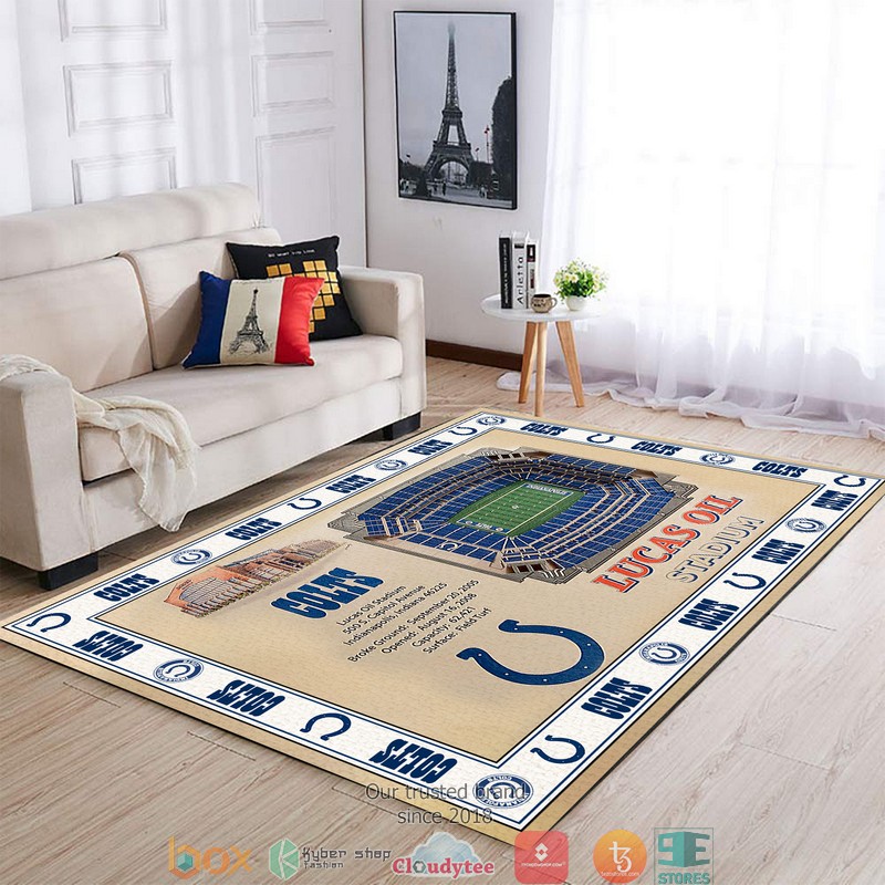 Bordered Indianapolis Colts Stadium Rug Bordered Indianapolis Colts Stadium Rug