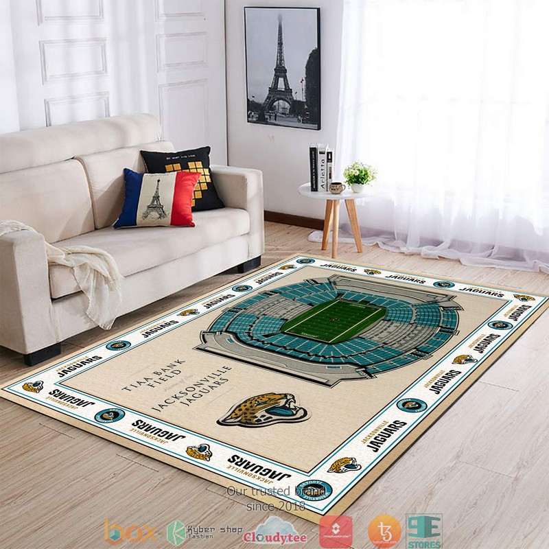 Bordered Jacksonville Jaguars Stadium Rug Bordered Jacksonville Jaguars Stadium Rug