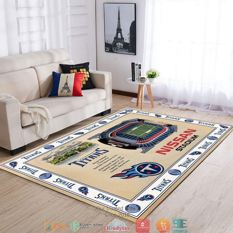 Bordered Tennessee Titans Stadium Rug Bordered Tennessee Titans Stadium Rug