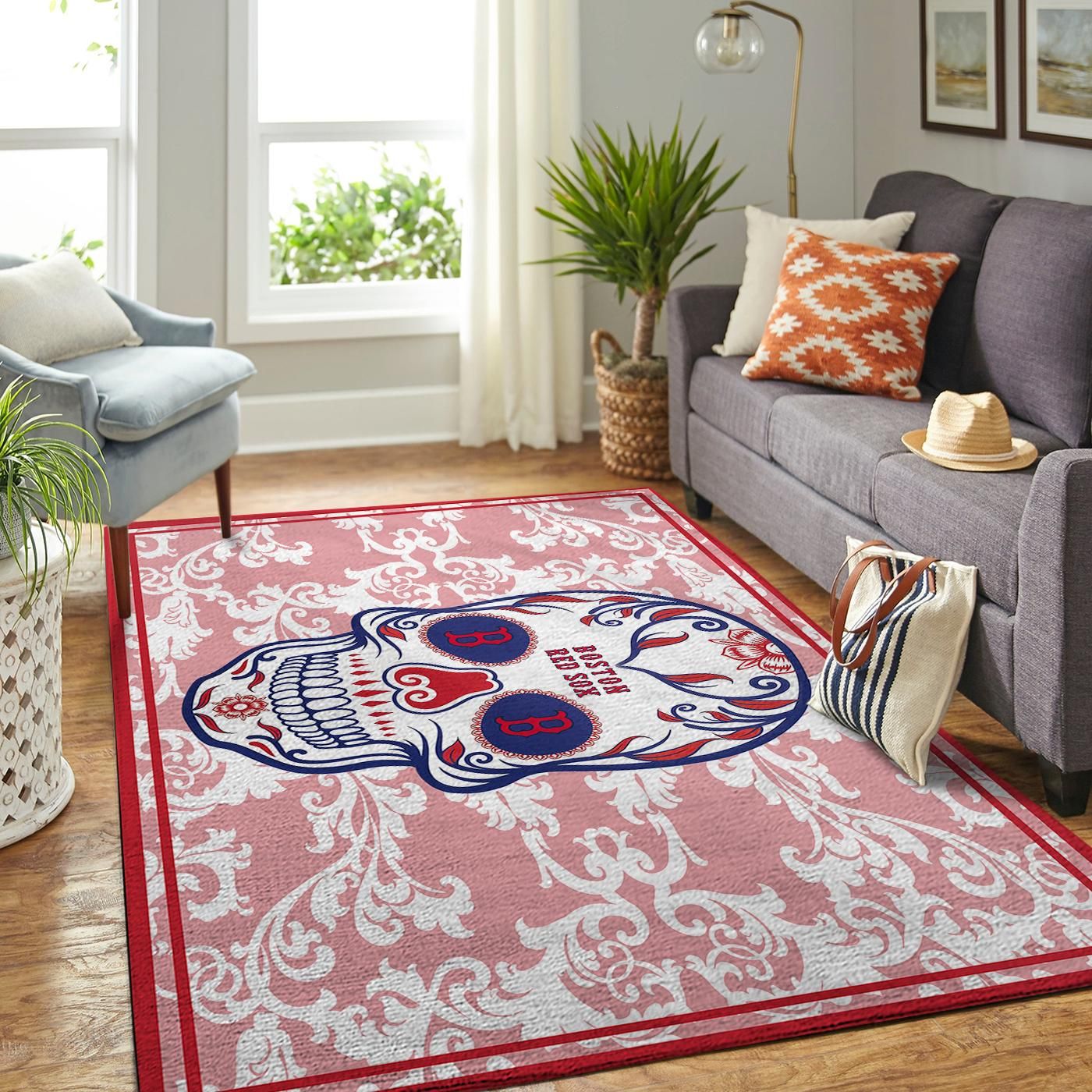 Boston Red Sox Mlb Team Logo Skull Style Nice Gift Home Decor Rectangle Area Rug Boston Red Sox Mlb Team Logo Skull Style Nice Gift Home Decor Rectangle Area Rug