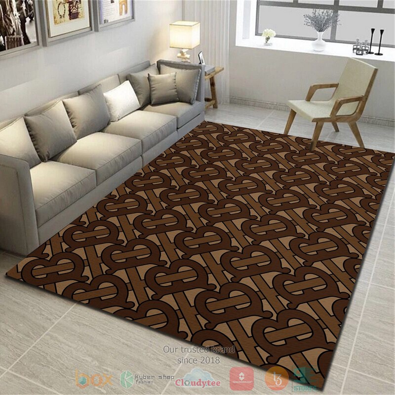 Burberry Fashion Brand New Logo Brown Pattern Rug Burberry Fashion Brand New Logo Brown Pattern Rug