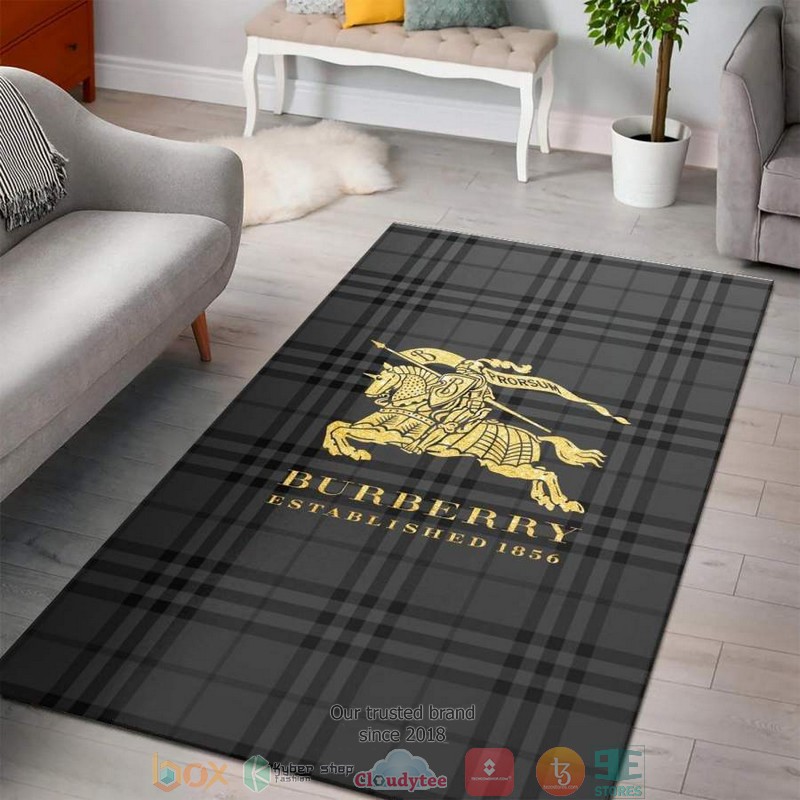 Burberry Gold Logo Caro Black Rug Carpet Burberry Gold Logo Caro Black Rug Carpet