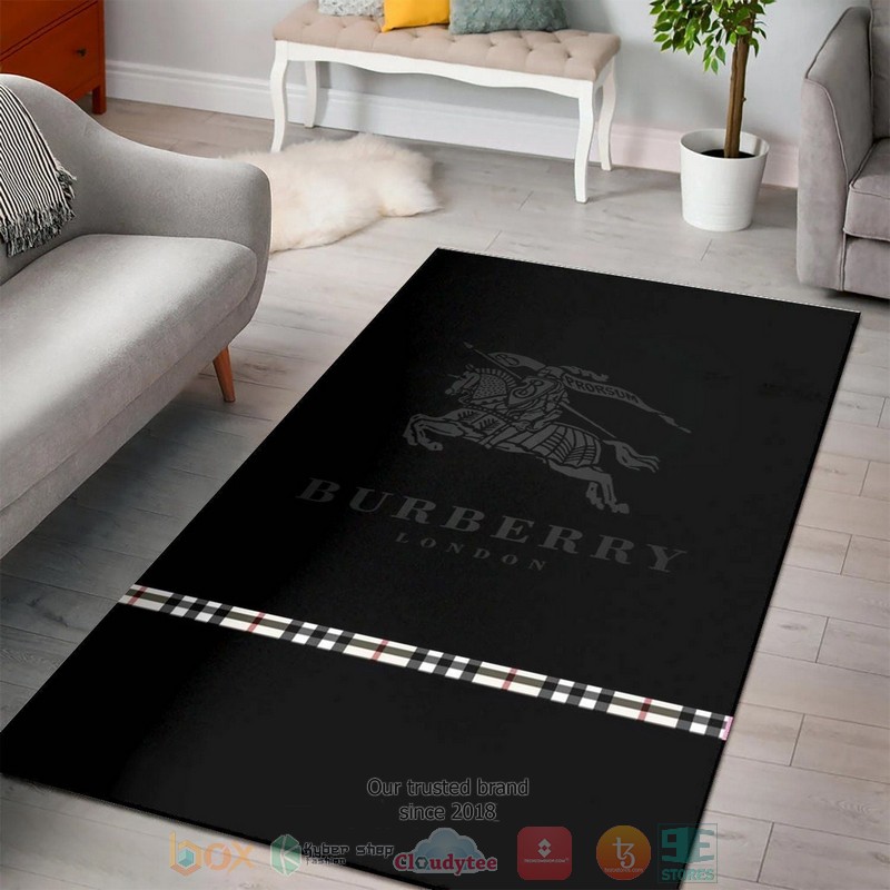 Burberry London Brand Black Rug Burberry London Brand Black Rug