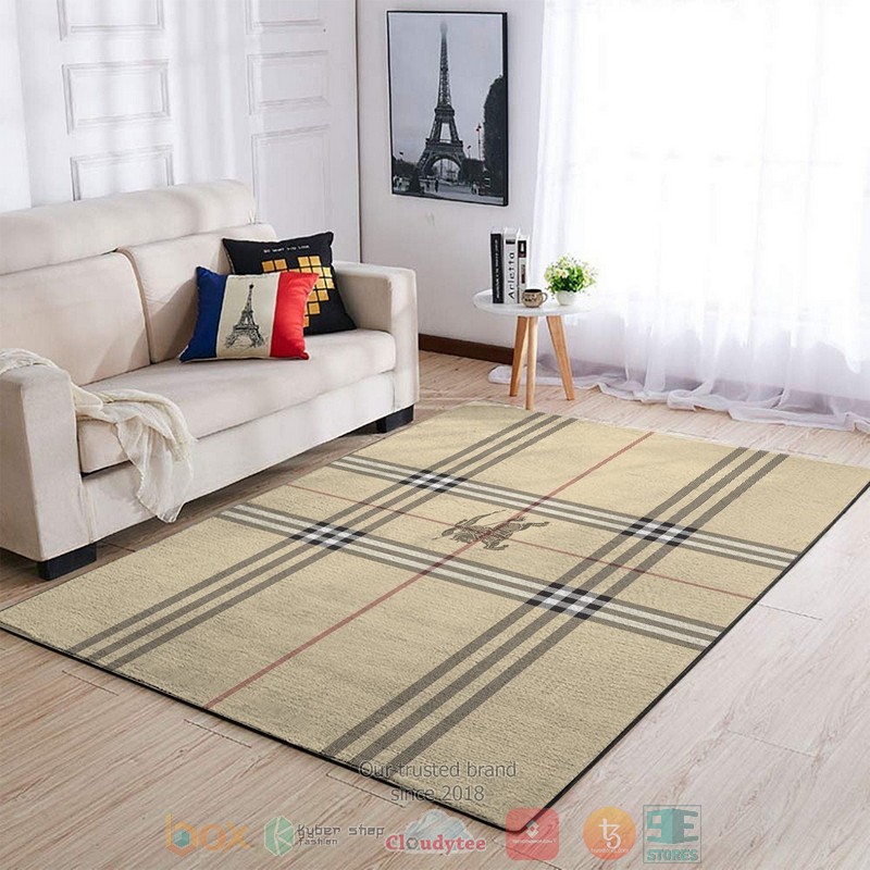 Burberry Luxury Brand Logo Khaki Rug Burberry Luxury Brand Logo Khaki Rug