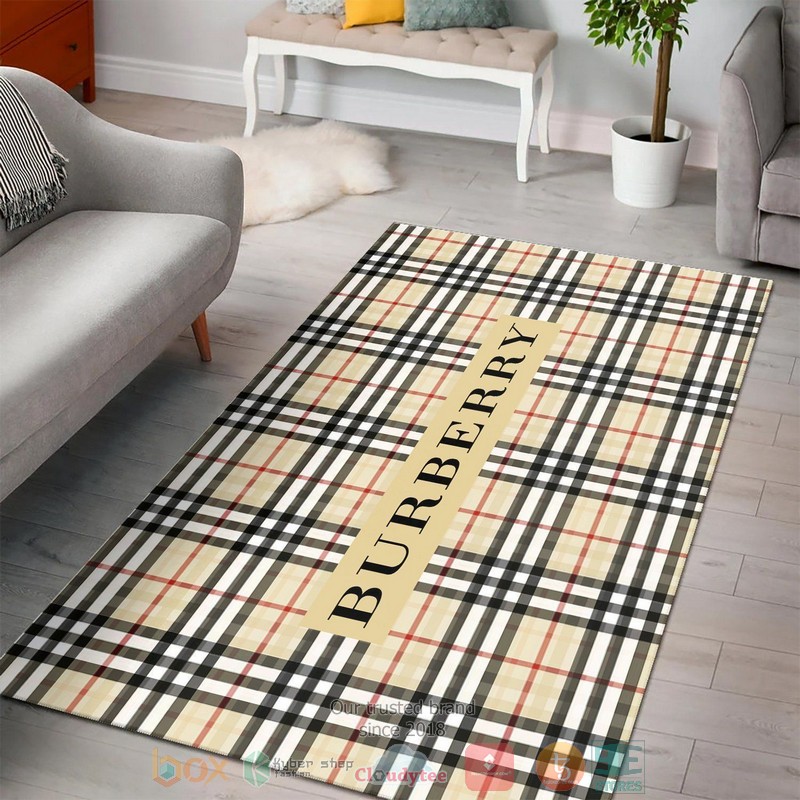 Burberry Luxury Fashion Brand Khaki Pattern Rug Burberry Luxury Fashion Brand Khaki Pattern Rug