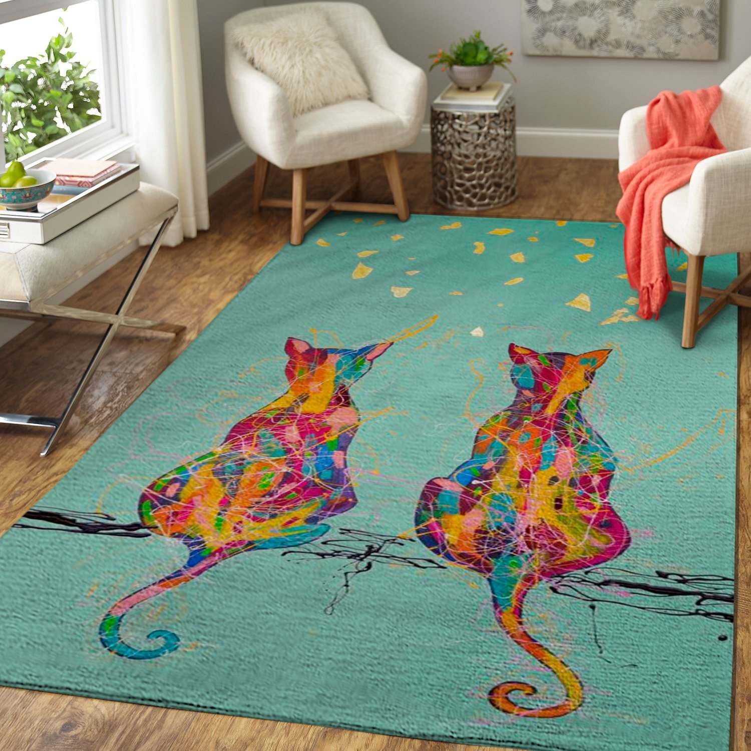 Cats Area Rug / 191016 Cute So21570 Rug Carpet Cats Area Rug / 191016 Cute So21570 Rug Carpet