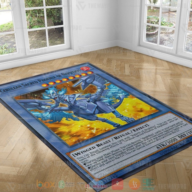 Cerulean Sacred Phoenix Of Nephthys Rectangle Rug Cerulean Sacred Phoenix Of Nephthys Rectangle Rug
