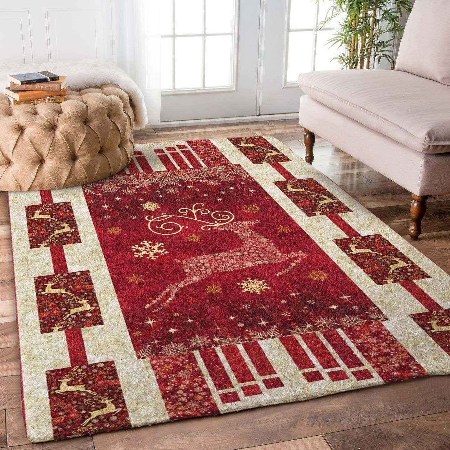 Christmas Deer Dv1510050R Rug Carpet Christmas Deer Dv1510050R Rug Carpet