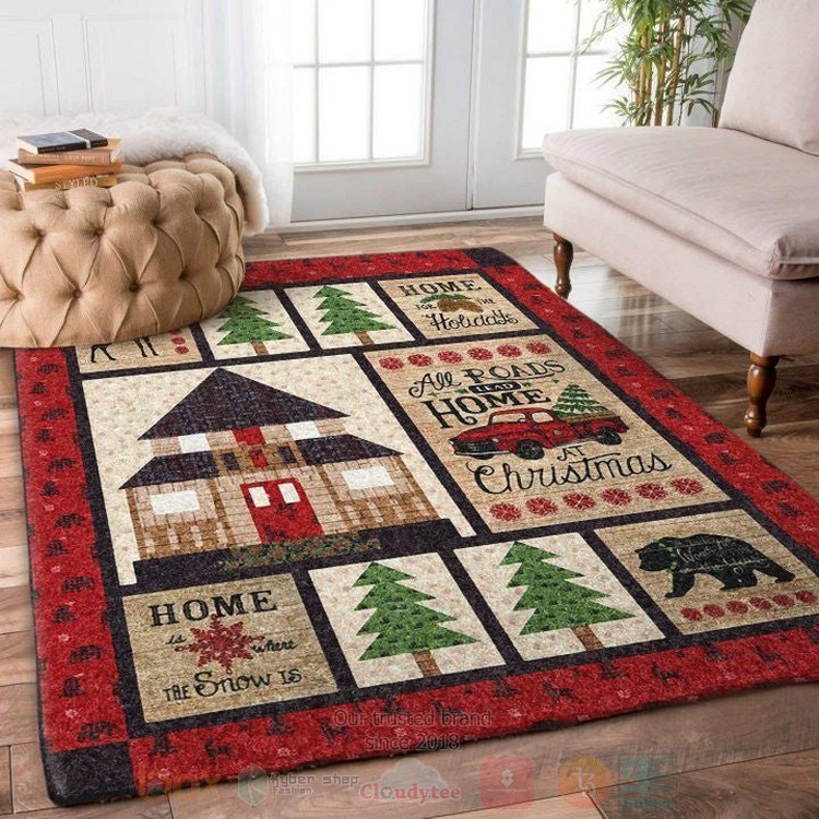 Christmas Home Holiday Inspired Rug Christmas Home Holiday Inspired Rug