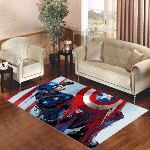 Civil War Captain America Strokes Living Room Carpet Rugs Civil War Captain America Strokes Living Room Carpet Rugs