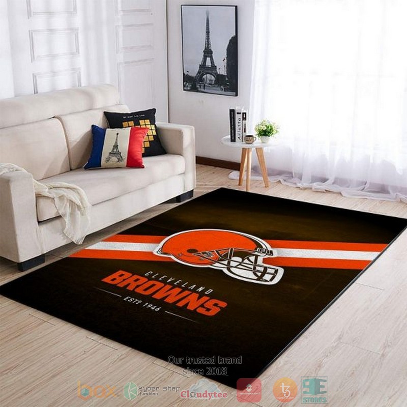 Cleveland Browns Nfl Logo Black Rug Cleveland Browns Nfl Logo Black Rug