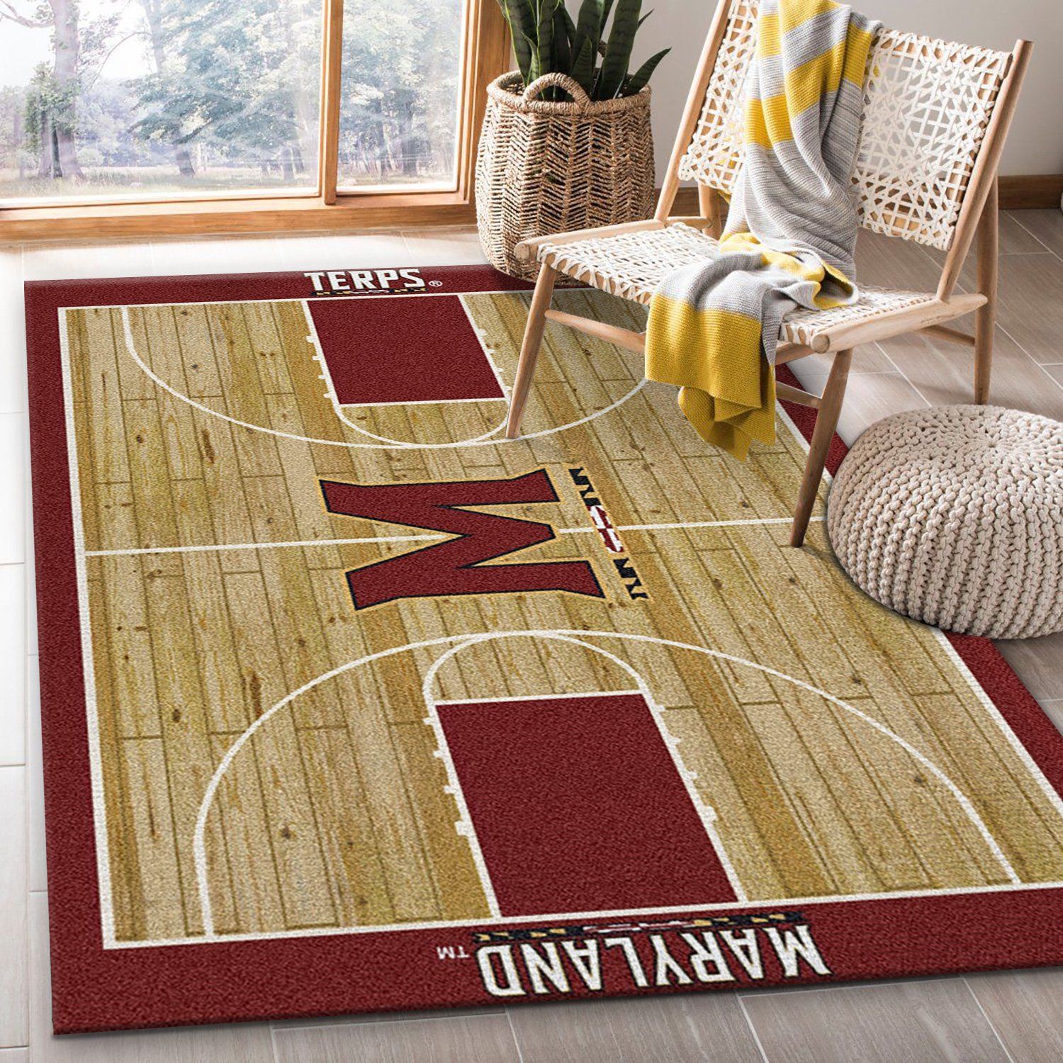 College Home Court C Maryland Basketball Team Logo Area Rug College Home Court C Maryland Basketball Team Logo Area Rug