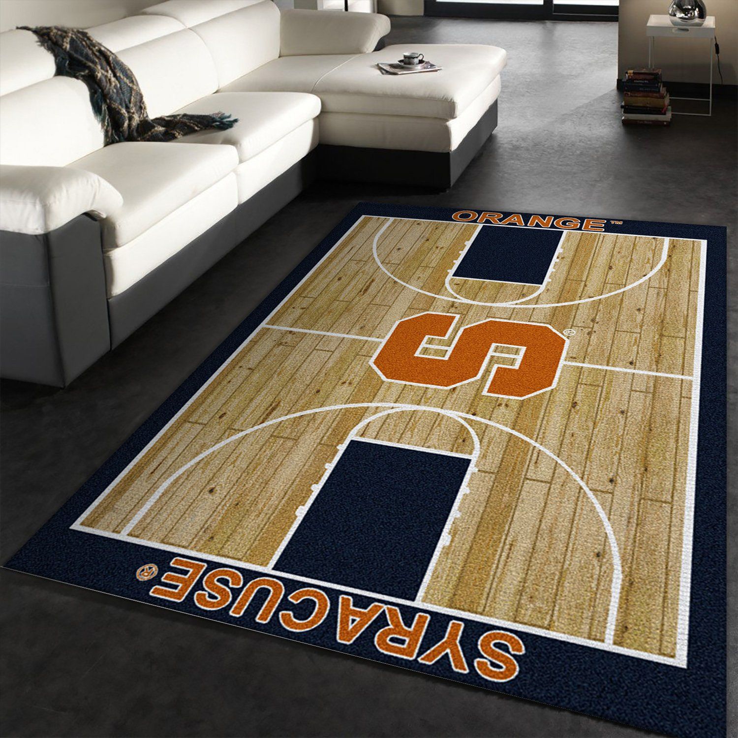 College Home Court Syracuse Basketball Team Logo Area Rug College Home Court Syracuse Basketball Team Logo Area Rug