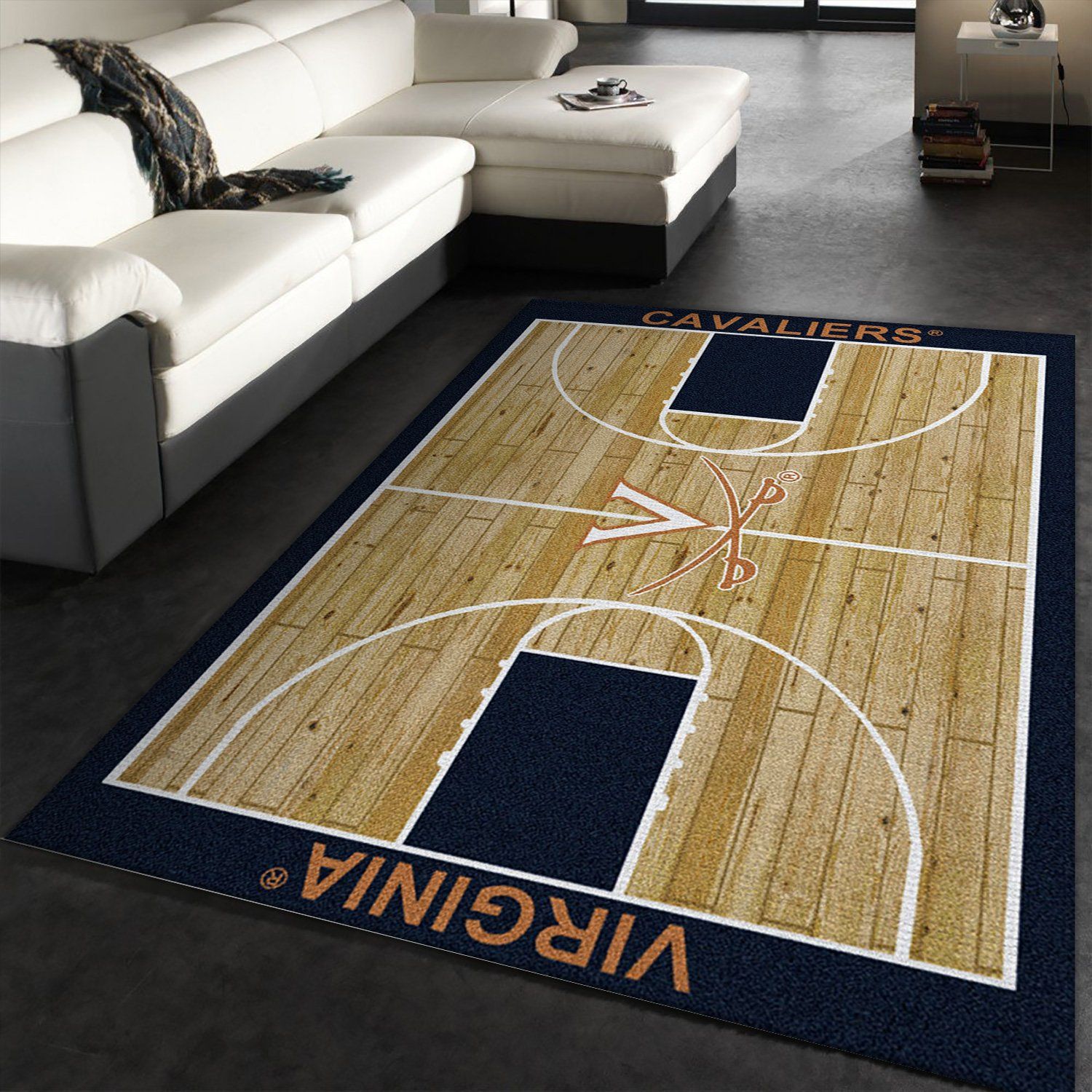 College Home Court Virginia Basketball Team Logo Area Rug College Home Court Virginia Basketball Team Logo Area Rug