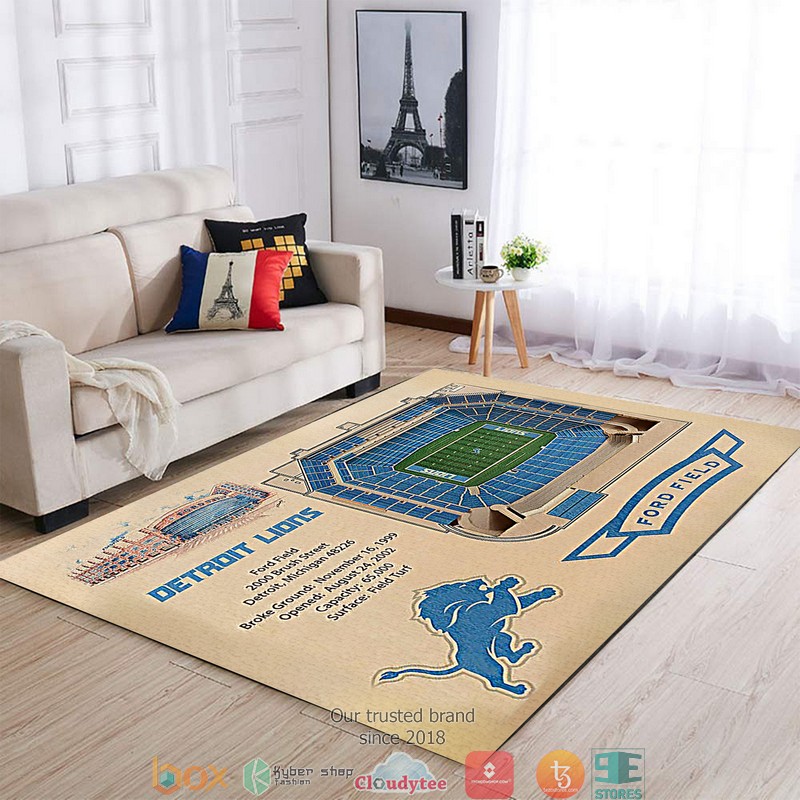 Detroit Lions Stadium Rug Detroit Lions Stadium Rug
