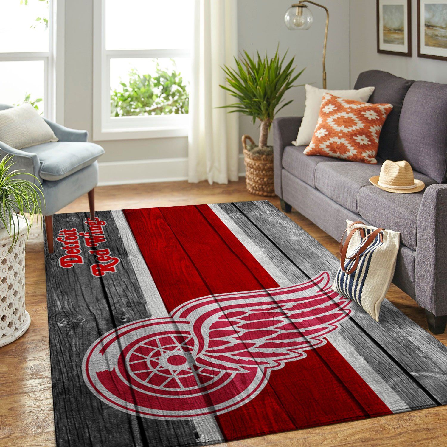 Detroit Red Wings Team Logo Wooden Style Nice Gift Home Decor Rectangle Area Rug Detroit Red Wings Team Logo Wooden Style Nice Gift Home Decor Rectangle Area Rug
