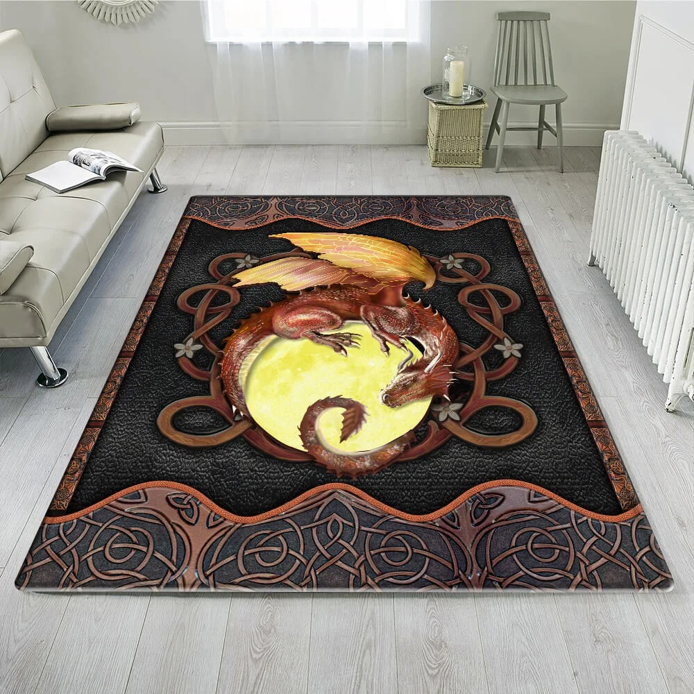 Dragon Rug Celtic Leather Carpet Rug Dragon Rug Celtic Leather Carpet Rug