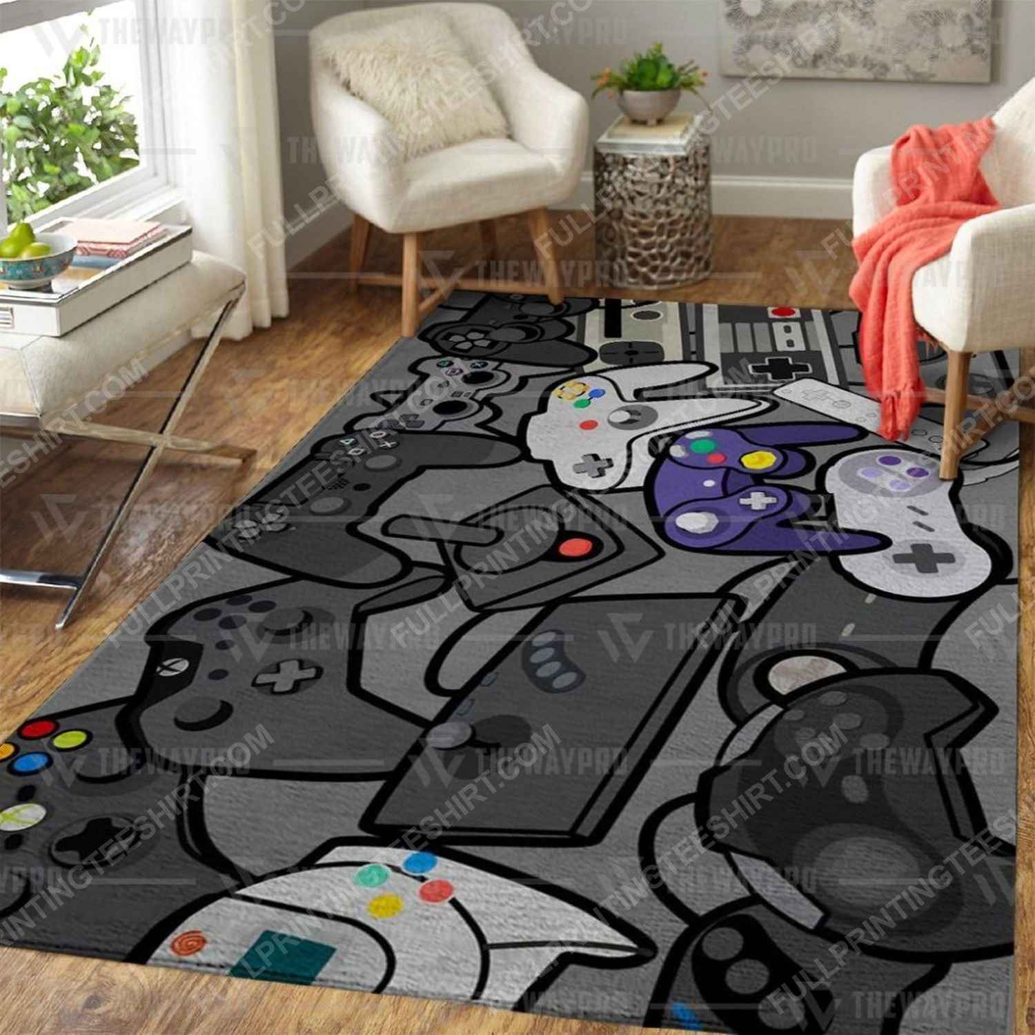 Game Controller Retro All Over Print Rug Game Controller Retro All Over Print Rug
