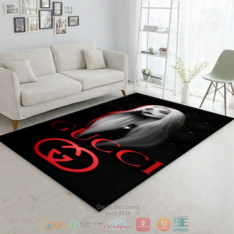 Girl Gucci Gc Luxury Brand Black Rug Girl Gucci Gc Luxury Brand Black Rug