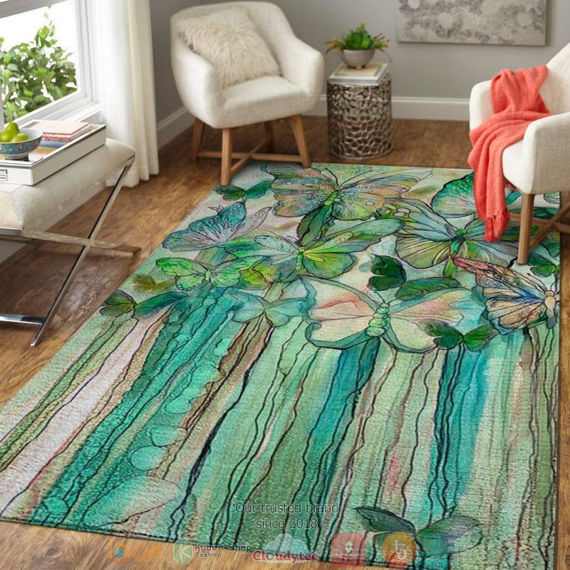 Green Butterfly Pattern Rug Carpet Green Butterfly Pattern Rug Carpet
