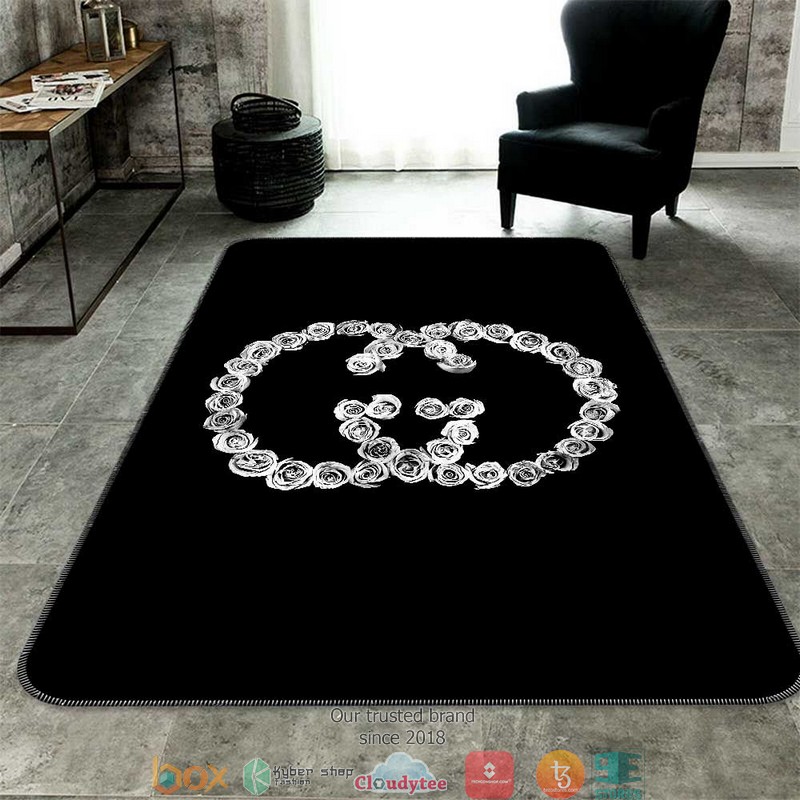 Gucci Diamond Logo Black Carpet Rug Gucci Diamond Logo Black Carpet Rug