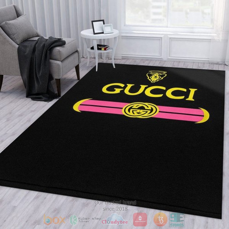 Gucci Gc Logo Black Pattern Rug Gucci Gc Logo Black Pattern Rug