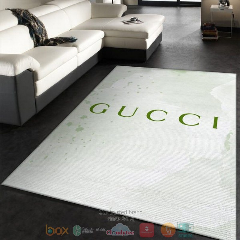 Gucci Gc Luxury Brand Green White Rug Gucci Gc Luxury Brand Green White Rug