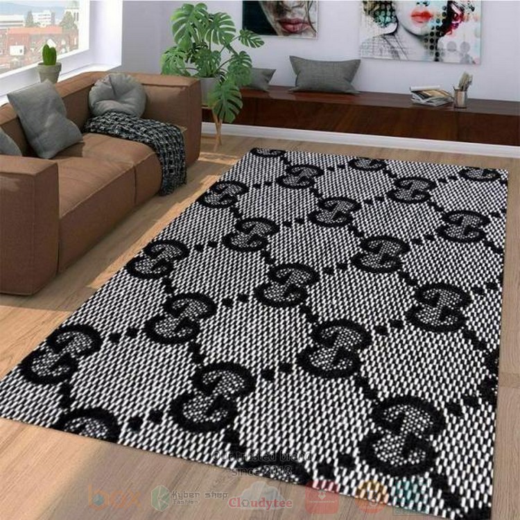Gucci Grey-Black Inspired Rug Gucci Grey-Black Inspired Rug
