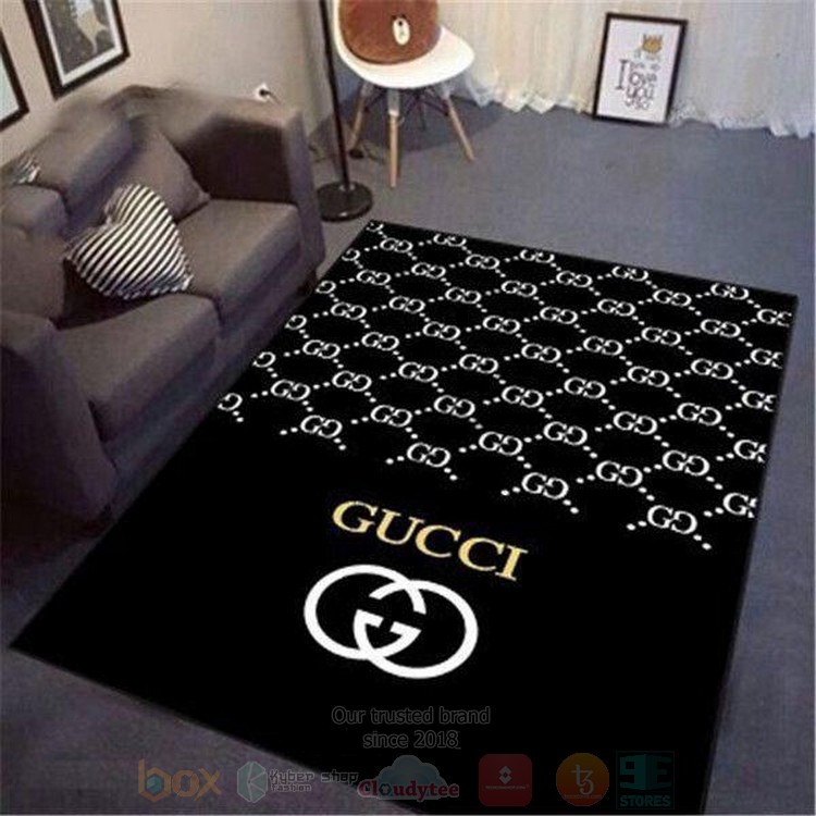 Gucci Logo Black-White Inspired Rug Gucci Logo Black-White Inspired Rug