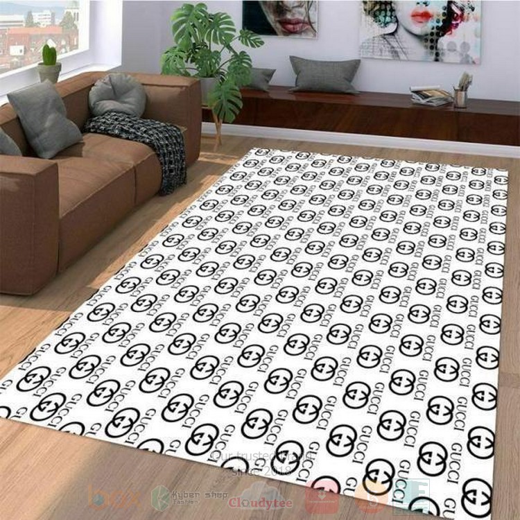 Gucci Logos Black-White Inspired Rug Gucci Logos Black-White Inspired Rug