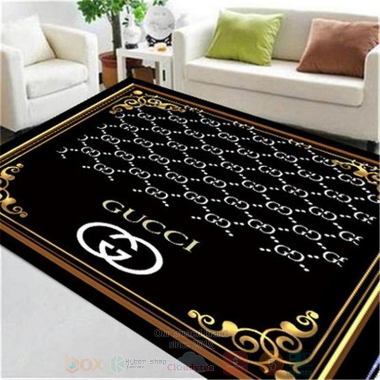 Gucci Pattern Black-White Inspired Rug Gucci Pattern Black-White Inspired Rug