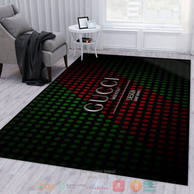 Gucci Polka Dot Pattern Red Green Rug Gucci Polka Dot Pattern Red Green Rug