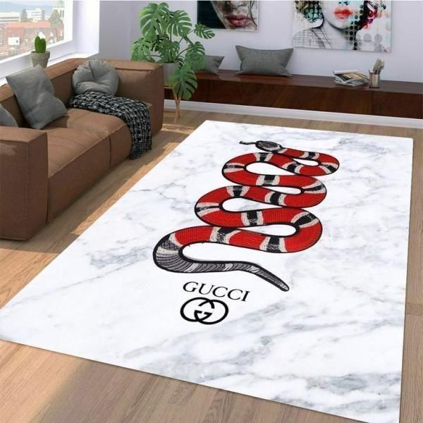 Gucci-Red-Snake-White-Rug-1