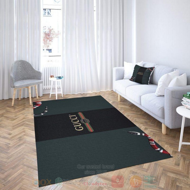 Gucci Snake Dark Grey-Black Inspired Rug Gucci Snake Dark Grey-Black Inspired Rug