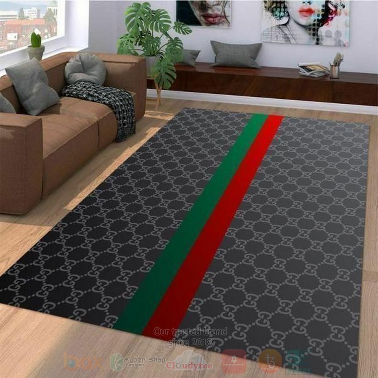 Gucci Stripes Black Inspired Rug Gucci Stripes Black Inspired Rug