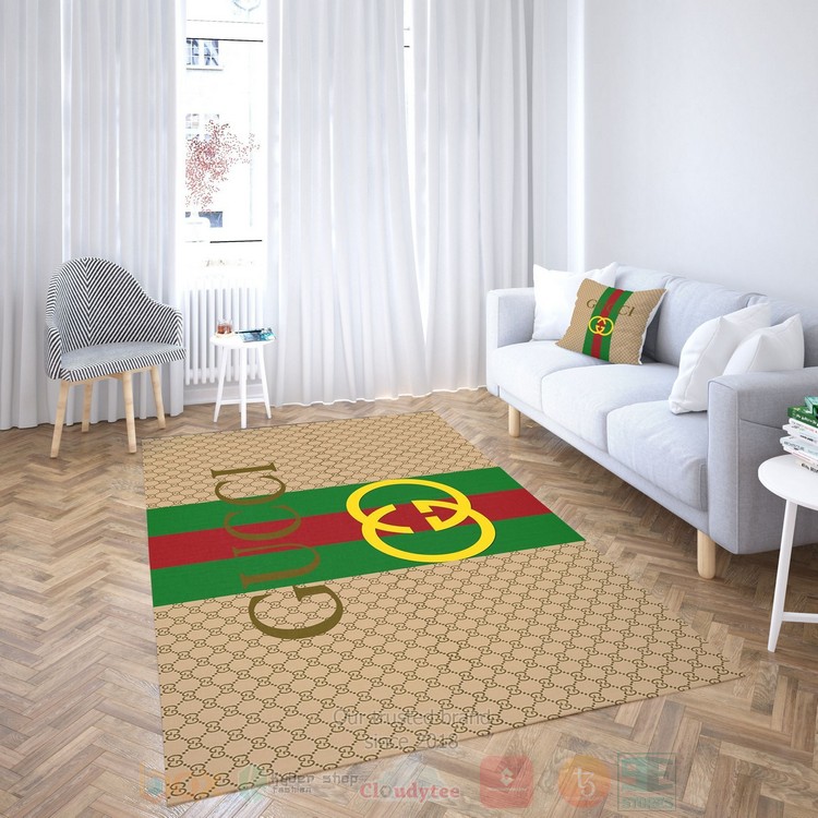Gucci Stripes Brown-Green-Red Inspired Rug Gucci Stripes Brown-Green-Red Inspired Rug