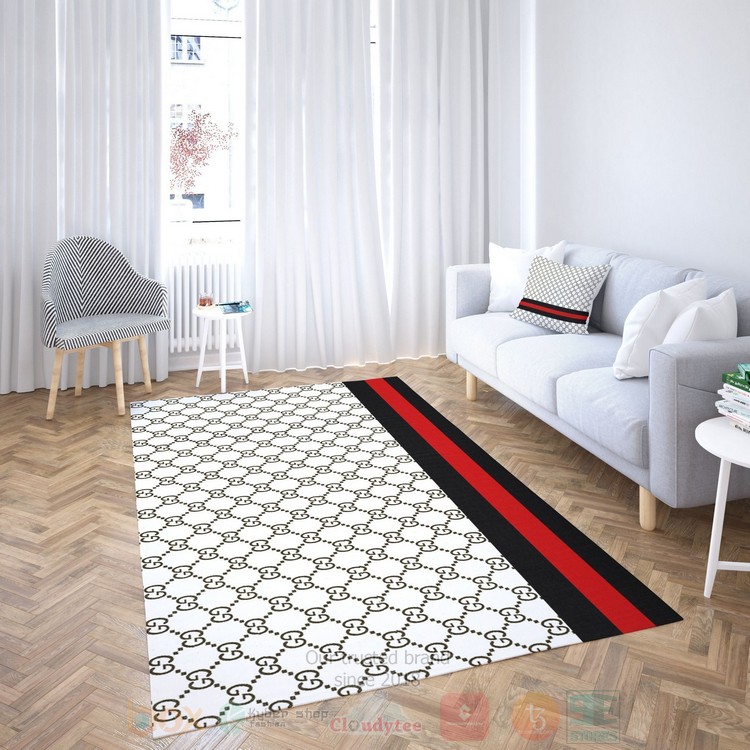 Gucci Stripes White Inspired Rug Gucci Stripes White Inspired Rug