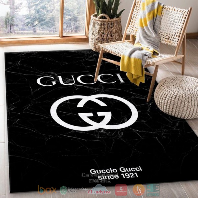 Guccio Gucci Since 1921 Black Marble Marmor Rug Guccio Gucci Since 1921 Black Marble Marmor Rug