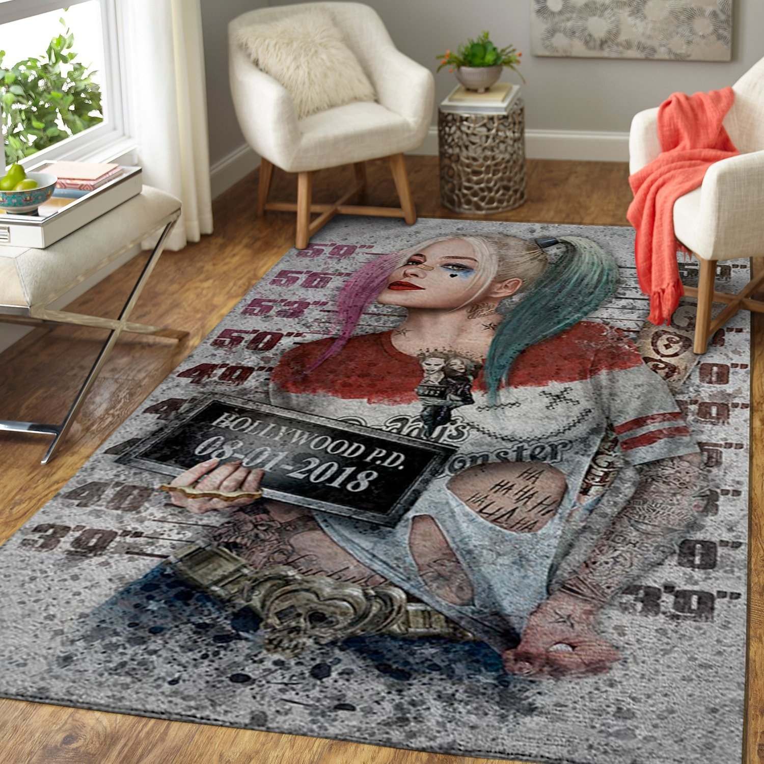 Harley Quinn Area Rug / Movie Floor Ch35967 Rug Carpet Harley Quinn Area Rug / Movie Floor Ch35967 Rug Carpet