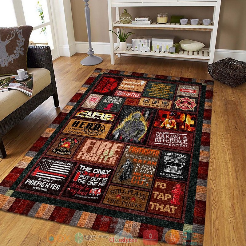 Hero Firefighter Red Rug Carpet Hero Firefighter Red Rug Carpet