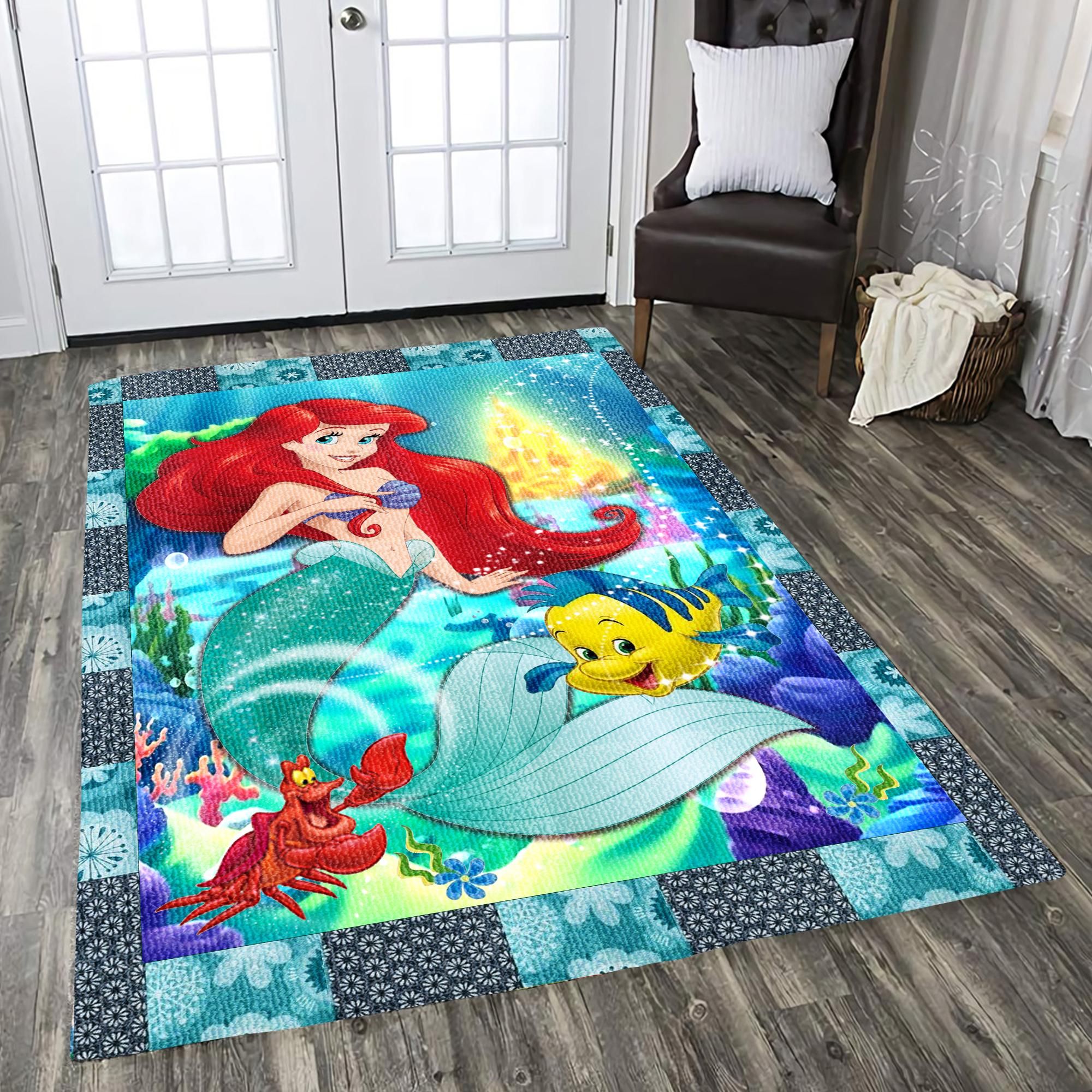 Little Mermaid Ariel Under The Sea Sebastian Disney Princess Living Room Area Rug For Christmas Little Mermaid Ariel Under The Sea Sebastian Disney Princess Living Room Area Rug For Christmas