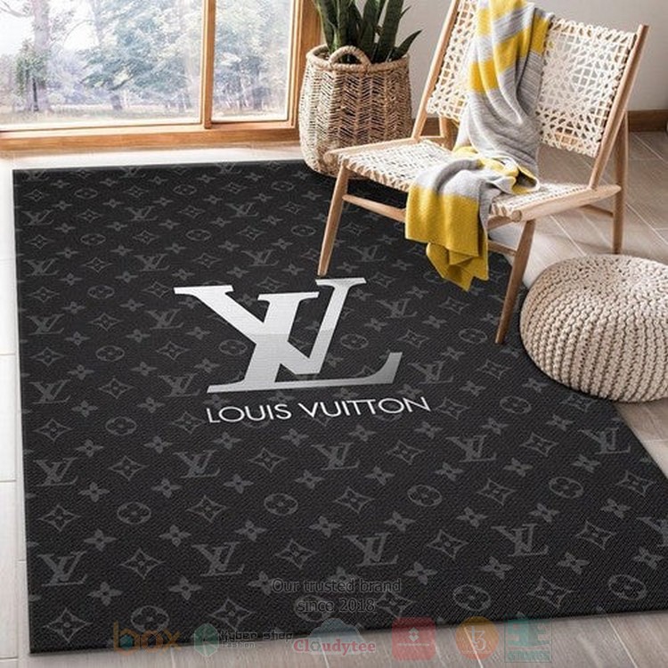 Louis Vuitton Black-Grey Inspired Rug Louis Vuitton Black-Grey Inspired Rug